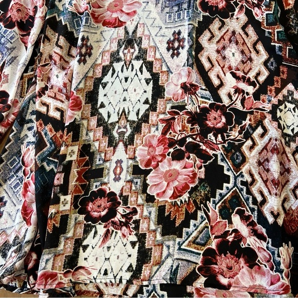Show Me Your Mumu Jamie Tunic Mini Babydoll Dress XS Tribal Floral Mixed Print - Picture 3 of 9